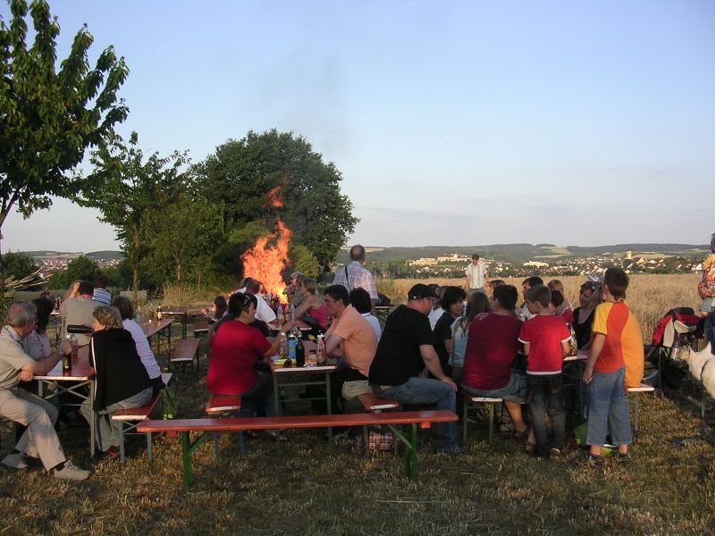 Strahlend blauer Himmel beim Sonnwendfeuer