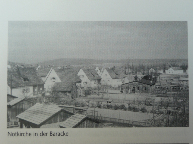 Notkirche in der Baracke 1950