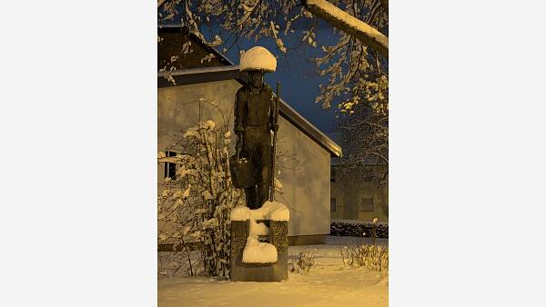 Themenbild: Siedlerbrunnen im Winterkleid