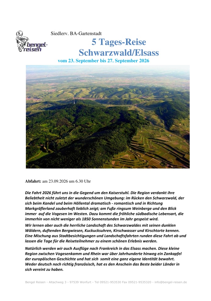 5 Tages Reise Schwarzwald/Elsass Seite 1 von 4