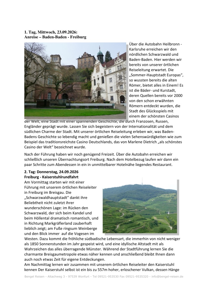 5 Tages Reise Schwarzwald/Elsass Seite 2 von 4