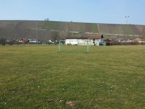 Der Zeltplatz mit Blick auf das Vereinsheim