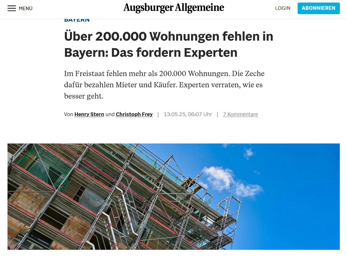 Artikel Mai 2025 in der Augsburger Allgemeinen