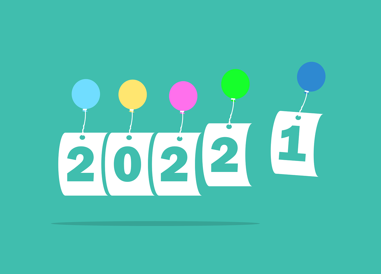 2022 als Zahl, die 1 verschwindet als letzte Ziffer
