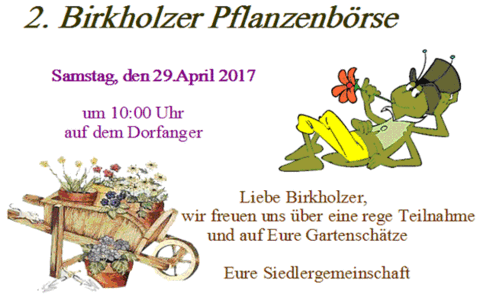 Unsere 2.Pflanzenbörse 24.04.2017