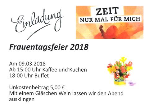 Einladung zur Frauentagsfeier 2018