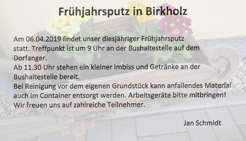 Frühjahrsputz in Birkholz