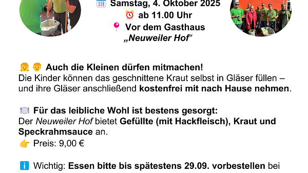 Themenbild: Krauteinschnitt 2025 Themenbild: Krauteinschnitt 2025