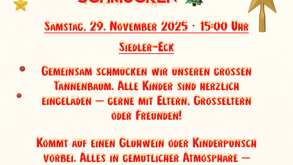 Themenbild: Weihnachtsbaumschmücken 2025 Themenbild: Weihnachtsbaumschmücken 2025