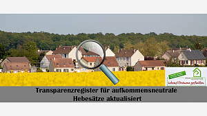 Transparenzregister für aufkommensneutrale Hebesätze aktualisiert