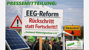 Verband Wohneigentum e.V. kritisiert EEG-Novelle als Rückschritt