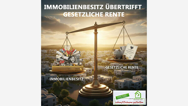 Themenbild: Studie der privaten Bausparkassen: Immobilienbesitz übertrifft gesetzliche Rente