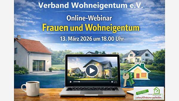 Themenbild: Online - Webinar: Frauen und Wohneigentum