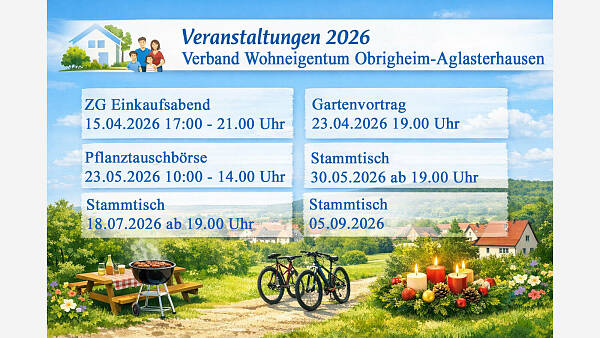 Themenbild: Termine Verband Wohneigentum Obrigheim-Aglasterhausen