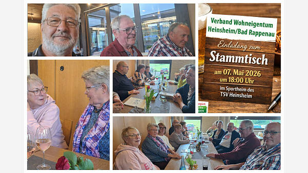 Themenbild: Lebhafter Austausch beim Stammtisch des Verband Wohneigentum Heinsheim/Bad Rappenau