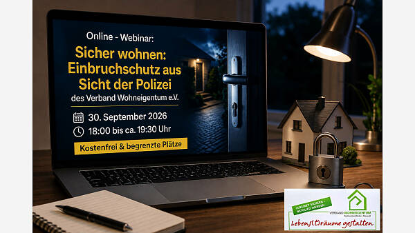 Themenbild: Online - Webinar: "Sicher wohnen: Einbruchschutz aus Sicht der Polizei"