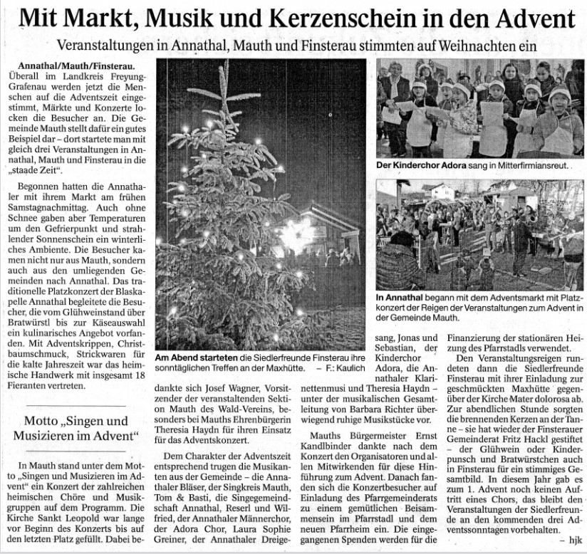 Bericht aus der PNP vom 06.12.2014