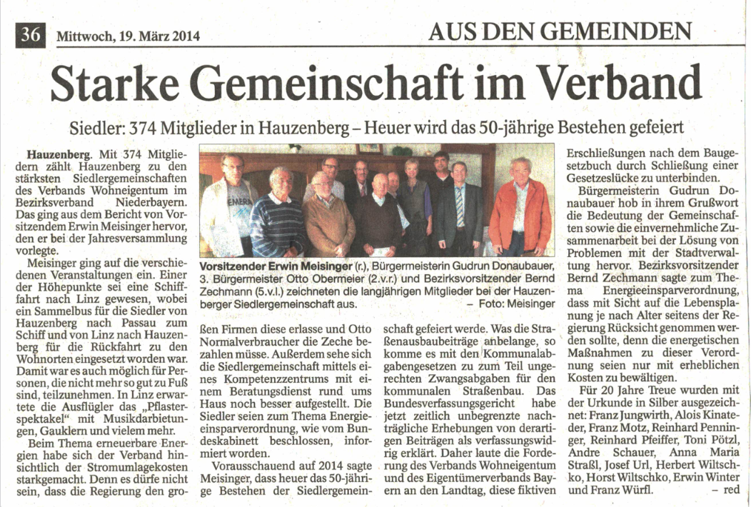 Bericht aus der PNP vom 19.03.2014