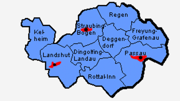 Themenbild: Landkarte Niederbayern