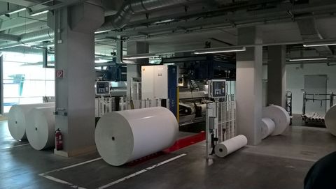 Papierlager im Druckzentrum WEN