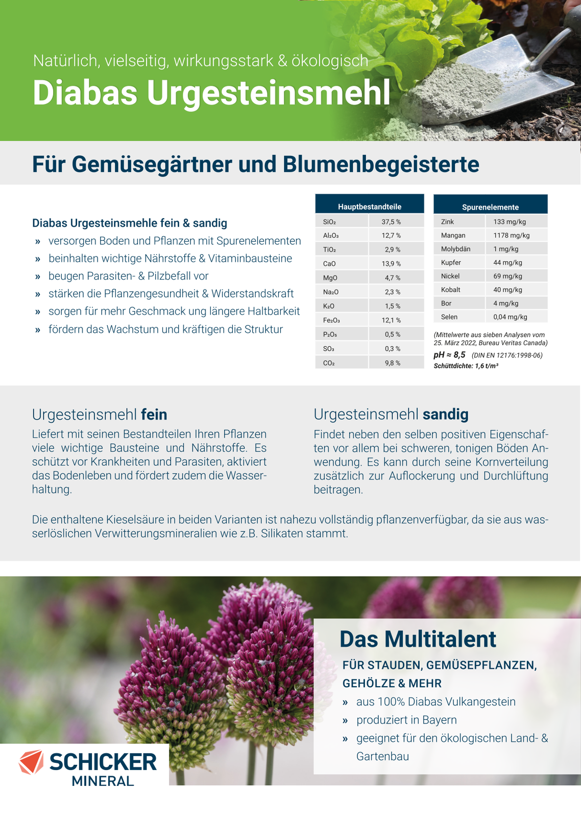 Diabas Urgesteinsmehl