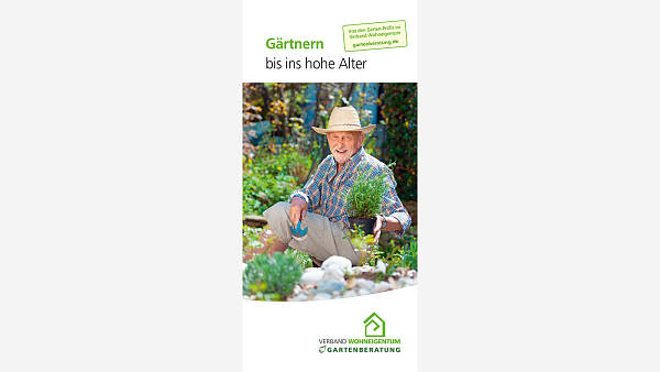 Themenbild: Älterer Mann bei der Gartenarbeit