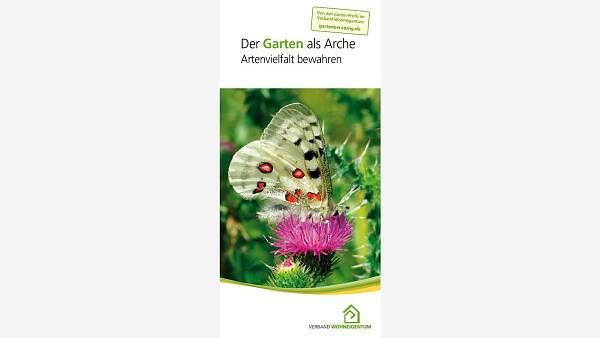 Themenbild: Folder mit Schmetterling auf einer Pflanze.