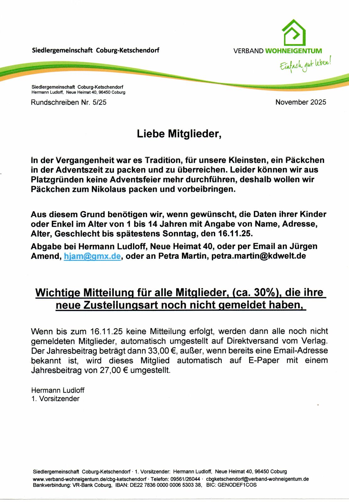 Rundschreiben Nr. 5 von 2025