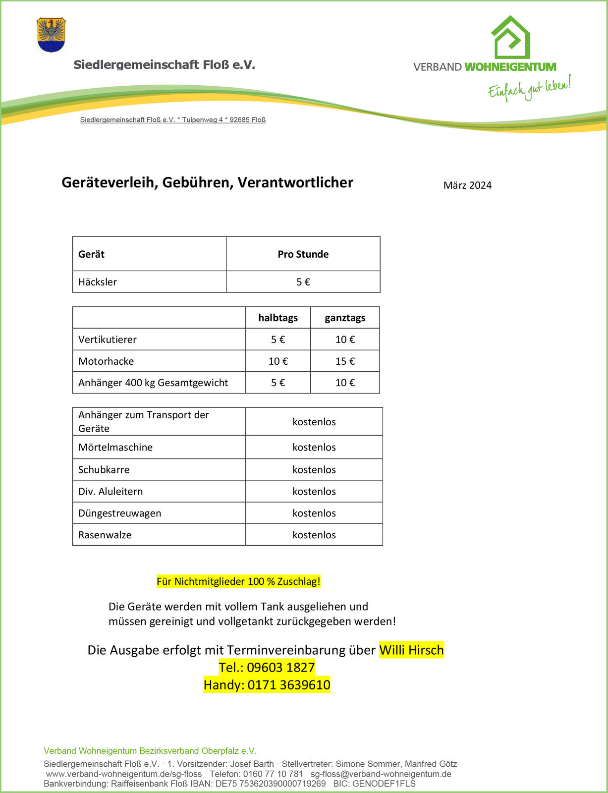 Geräteverleihliste 2024
