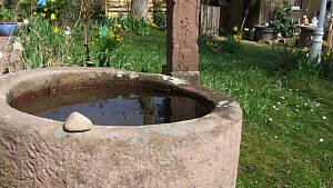 Trog mit Wasser im Garten