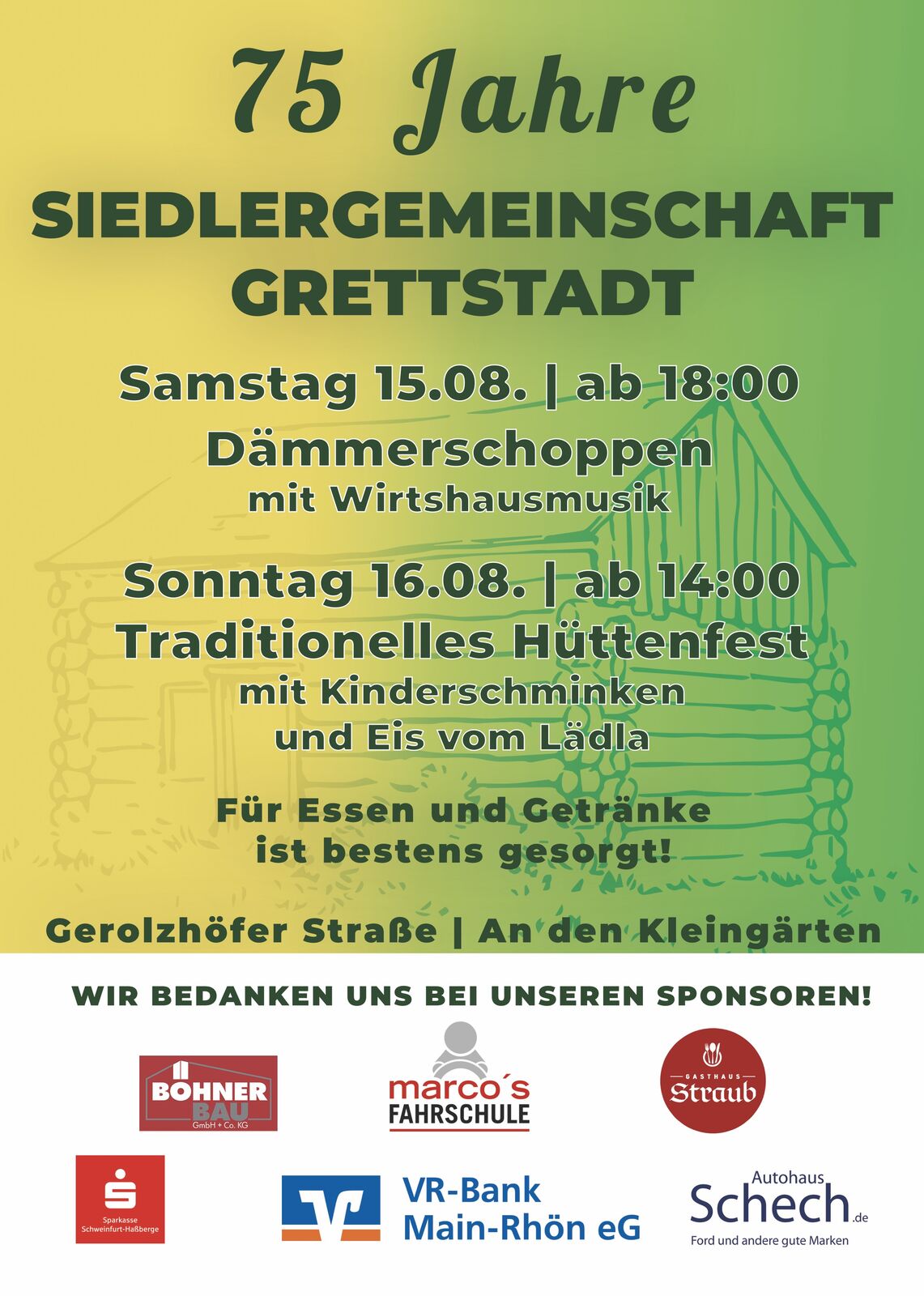Poster Hüttenfest 75 Jahre