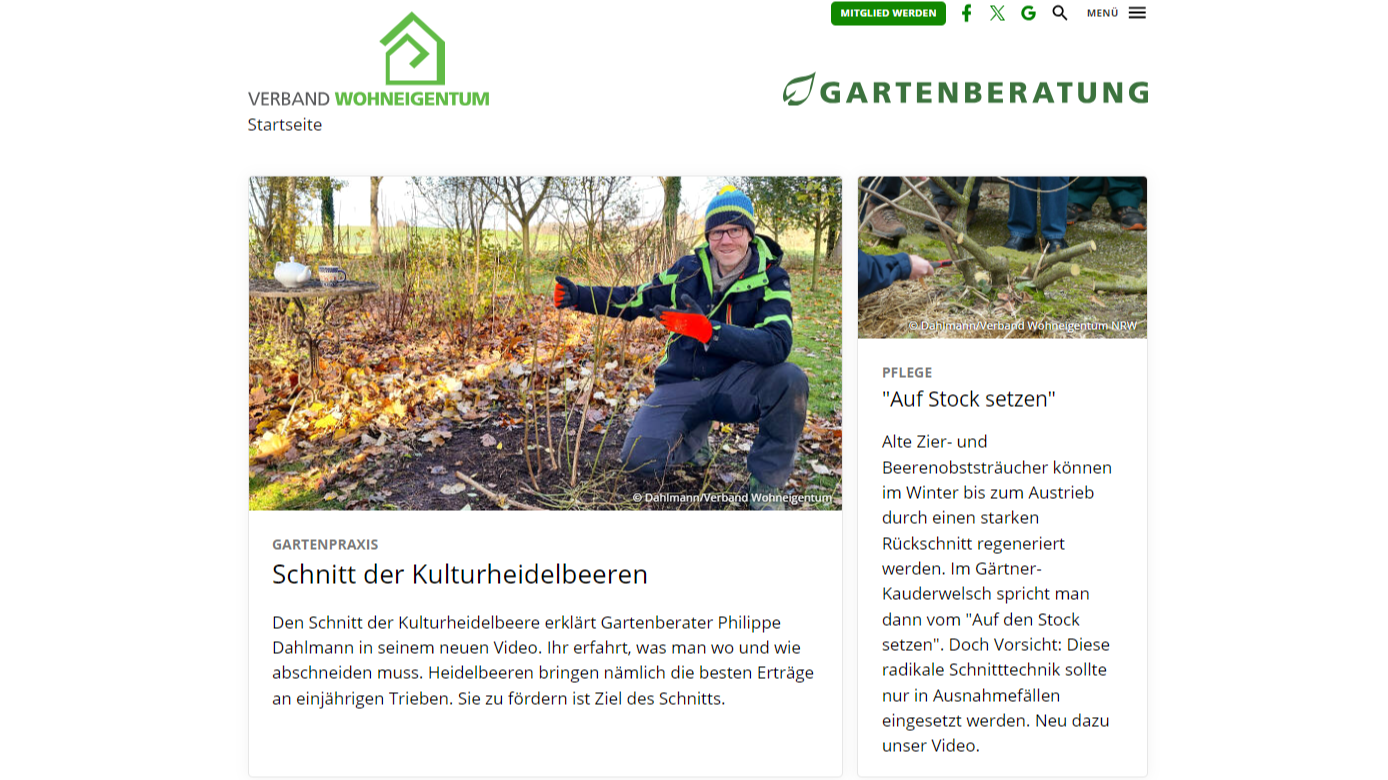 Website der Gartenberatung