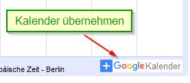 Google-Kalender - Kalender übernehmen