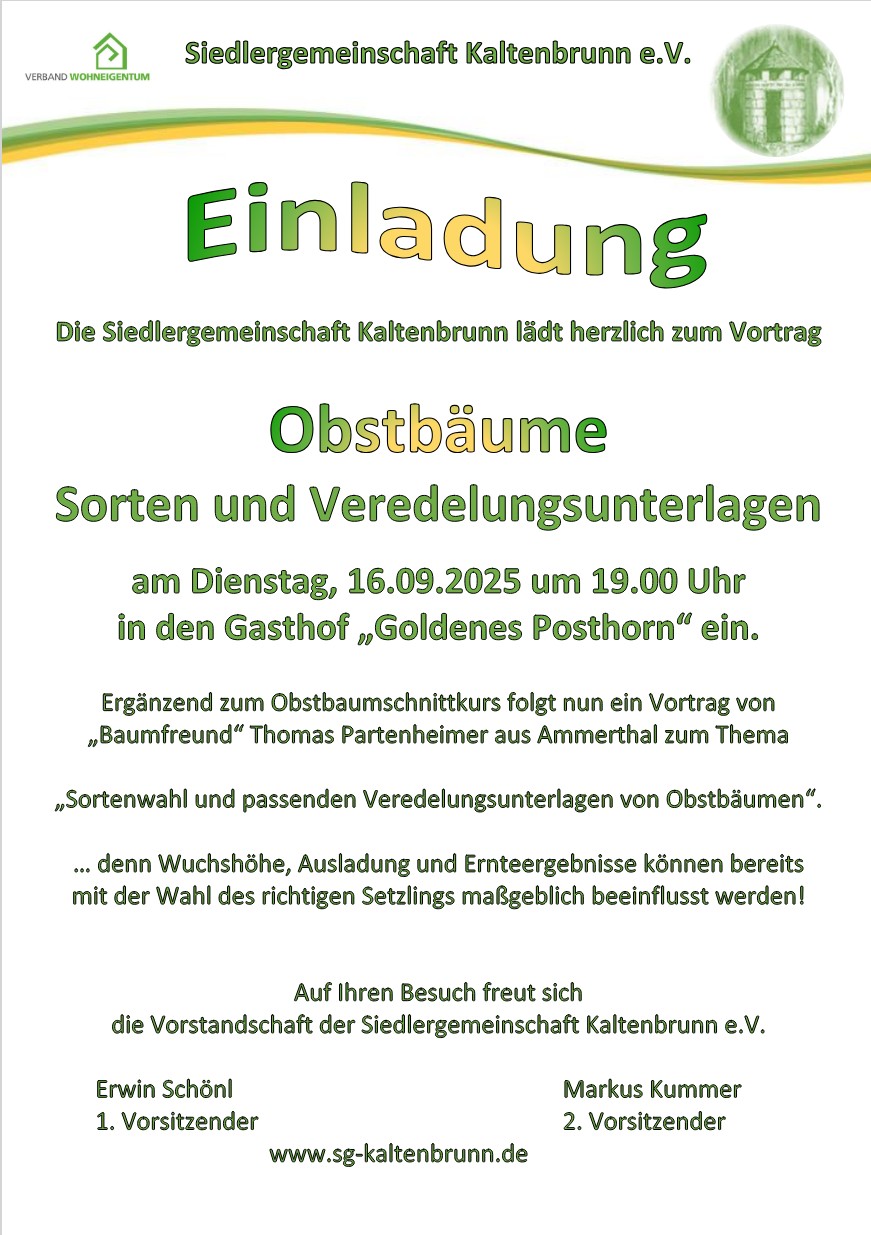 Einladung Sortenwahl Obstbäume 2025