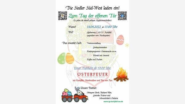 Themenbild: Flyer für den Tag der offenen Tür und Osterfeuer