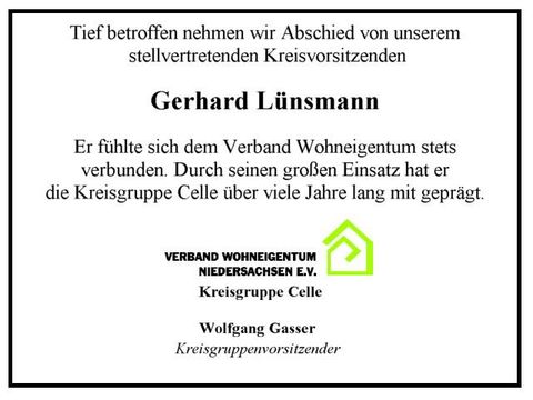 Nachruf Gerhard Lünsmann