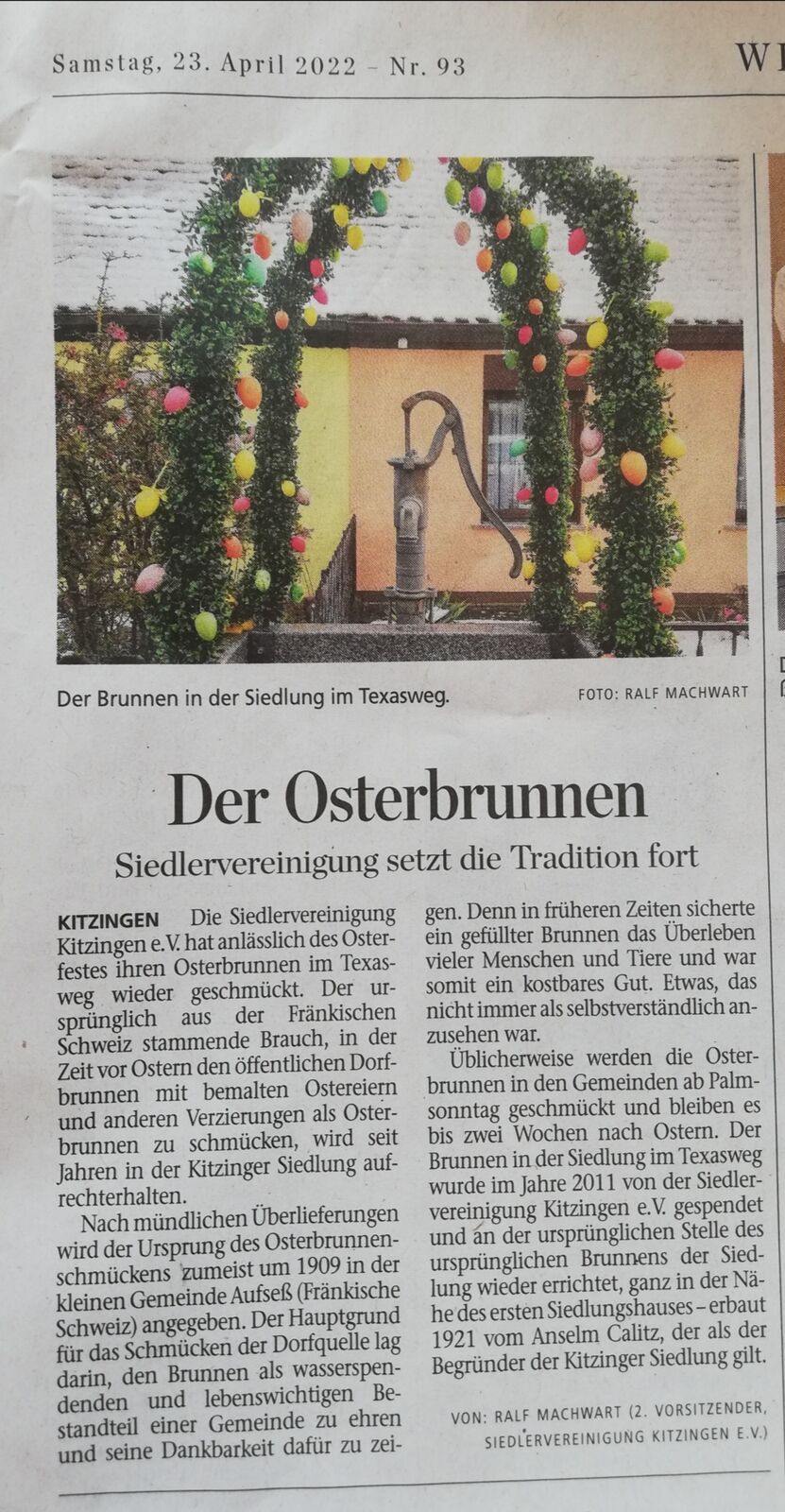 Kitzinger Zeitung vom 23.April 2022