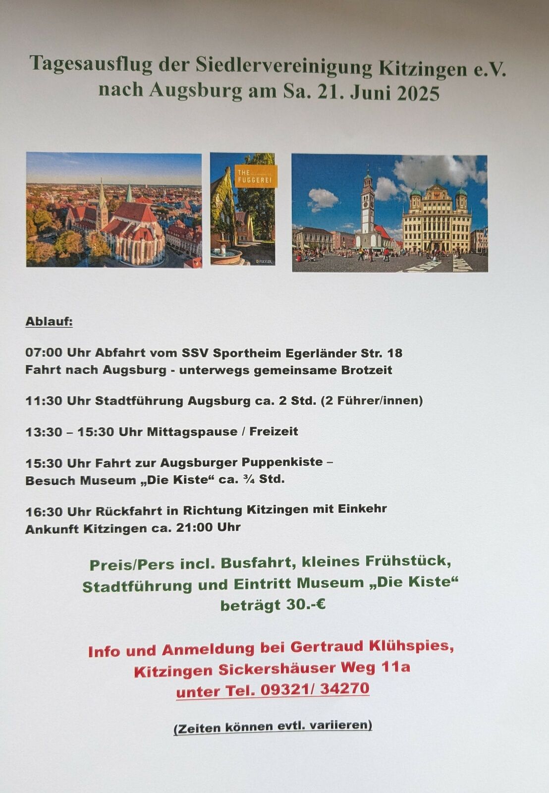 Busausflug nach Augsburg