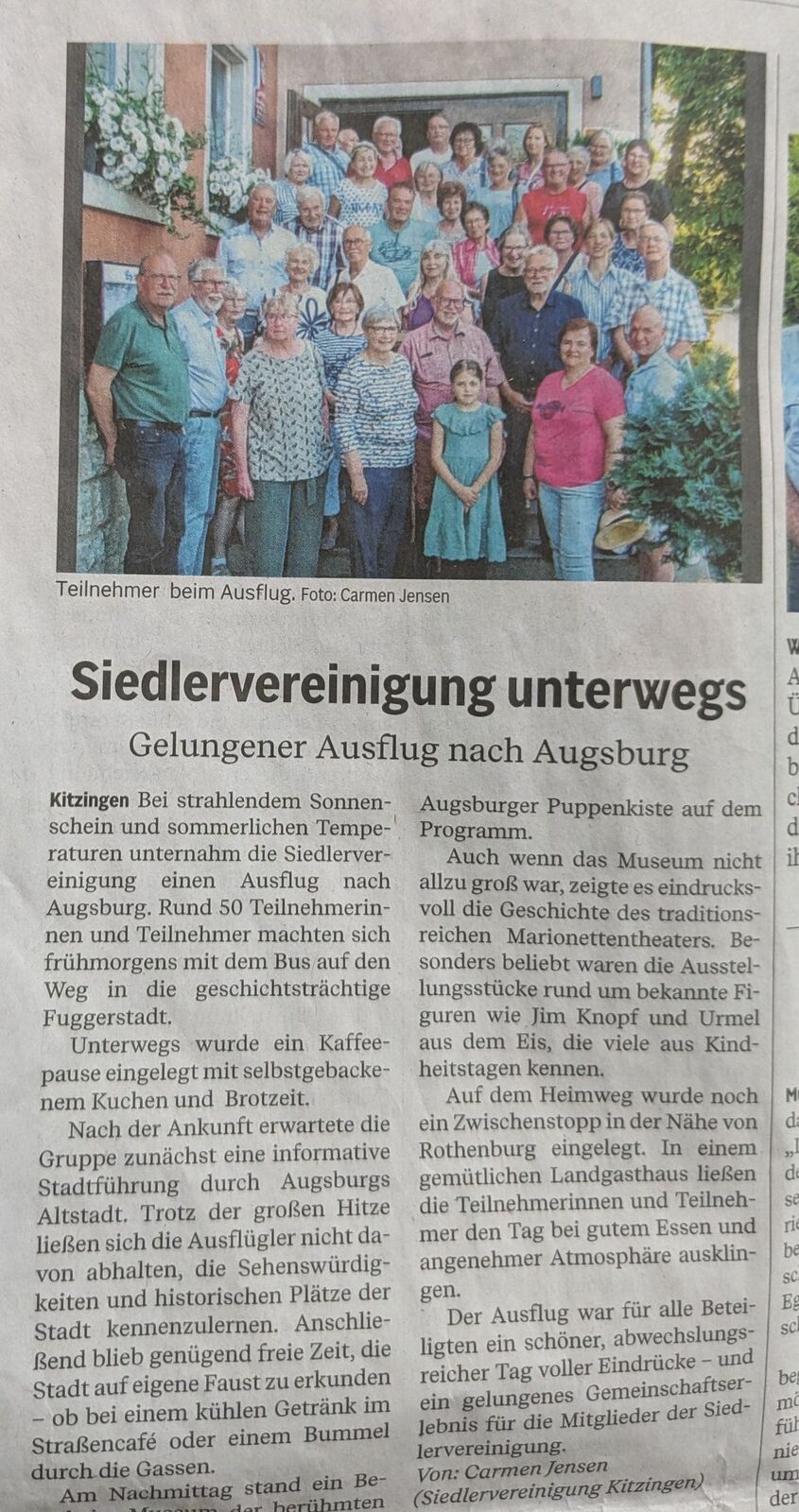Vereinsausflug 2025 nach Augsburg