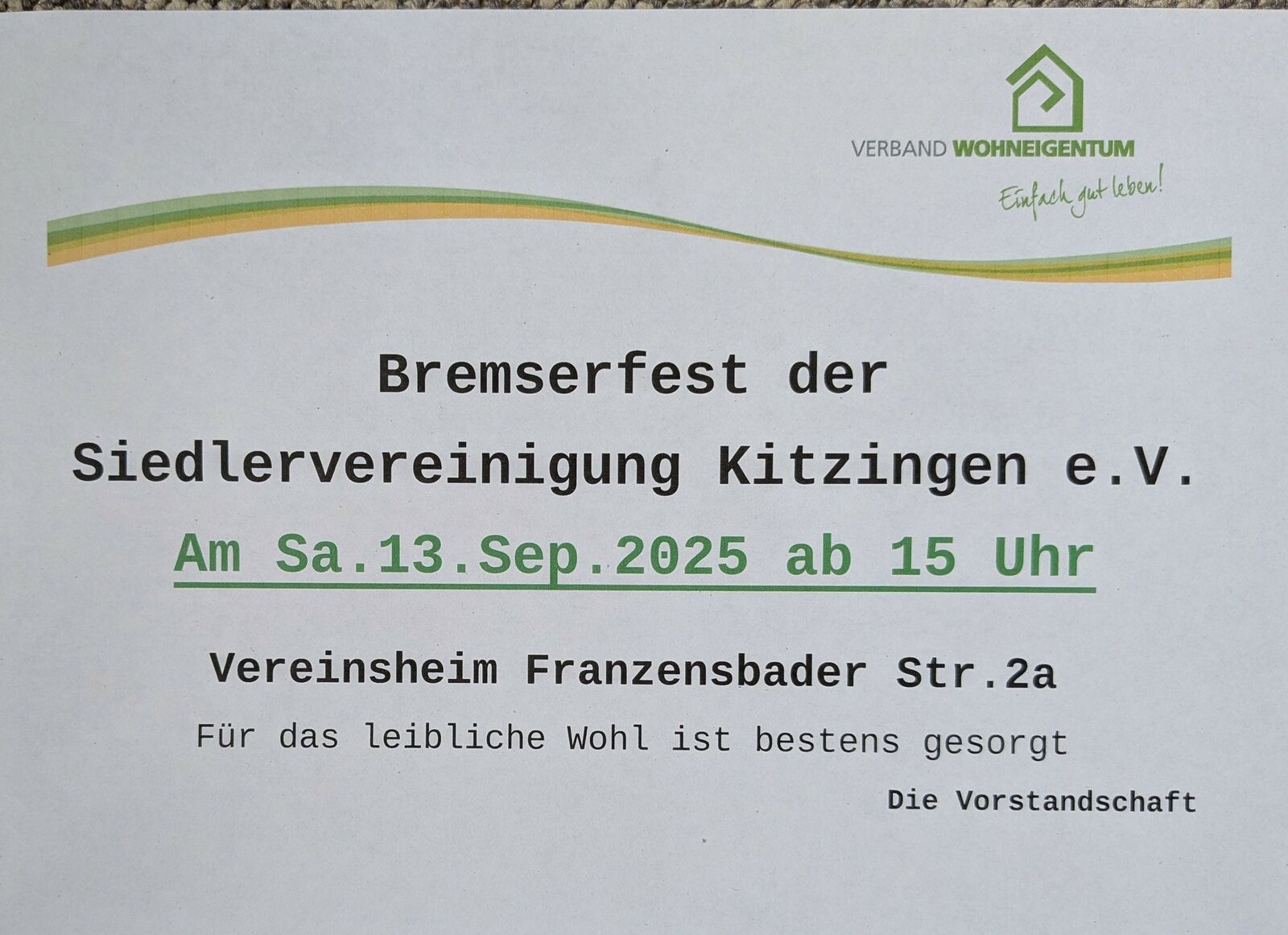 Einladung Bremserfest