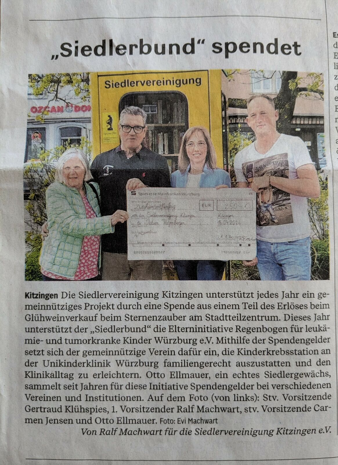 Spendenübergabe anb Otto Ellmauer