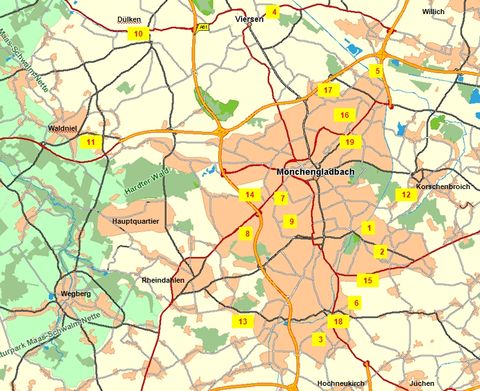 Karte Mönchengladbach