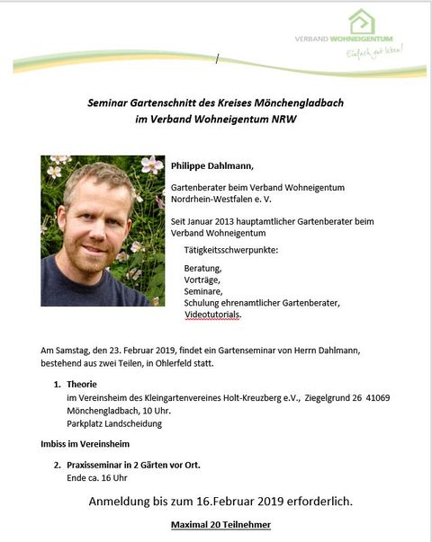 Gartenschnitt; Seminar