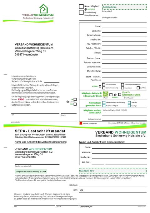 Beitritts- & SEPA-Lastschrift-Formular