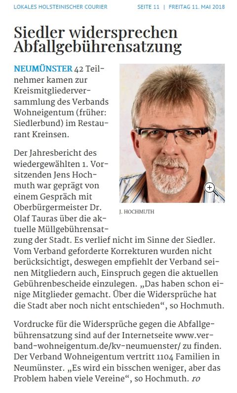 Siedler widersprechen Abfallgebührensatzung