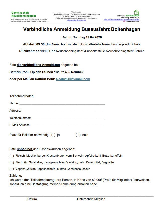 Anmeldung Busausfahrt Boltenhagen 2026