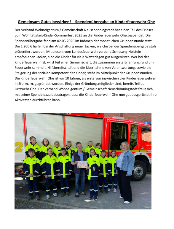Spendenübergabe Pfandfinder 2026