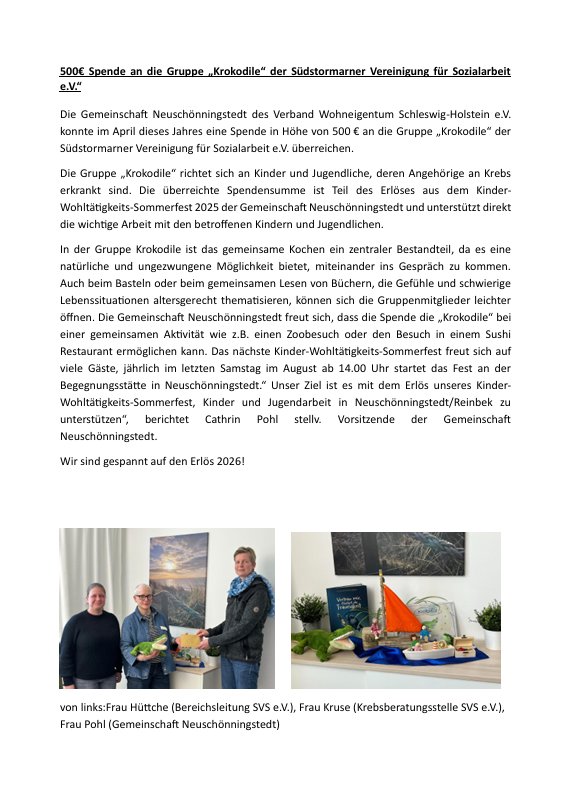 Spendenübergabe SVS 2026