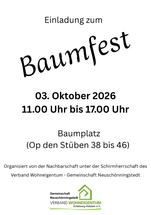 Baumfest 2026 Gemeinschaft Neuschönningstedt