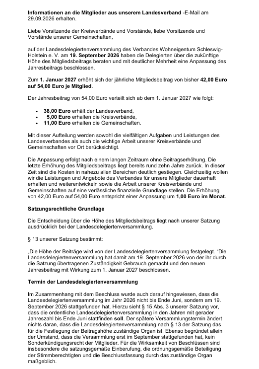 Beitragserhöhung 2027